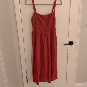 Old Navy Smocked Clip-Dot Fit & Flare Midi Dress